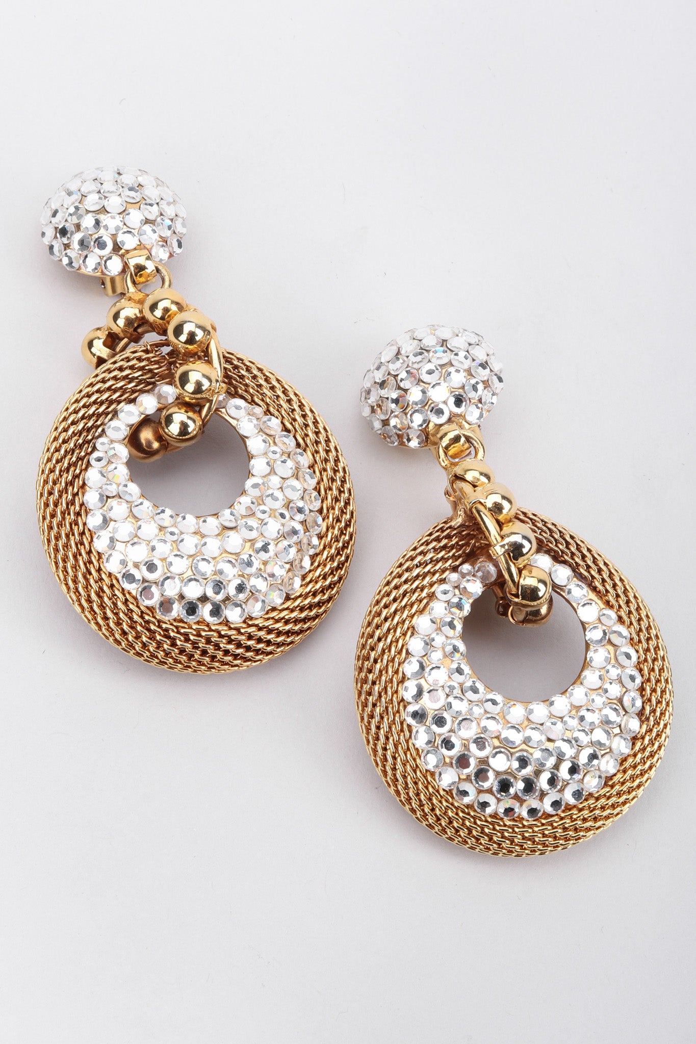 Recess Los Angeles Vintage Crystal Mesh Drop Earrings