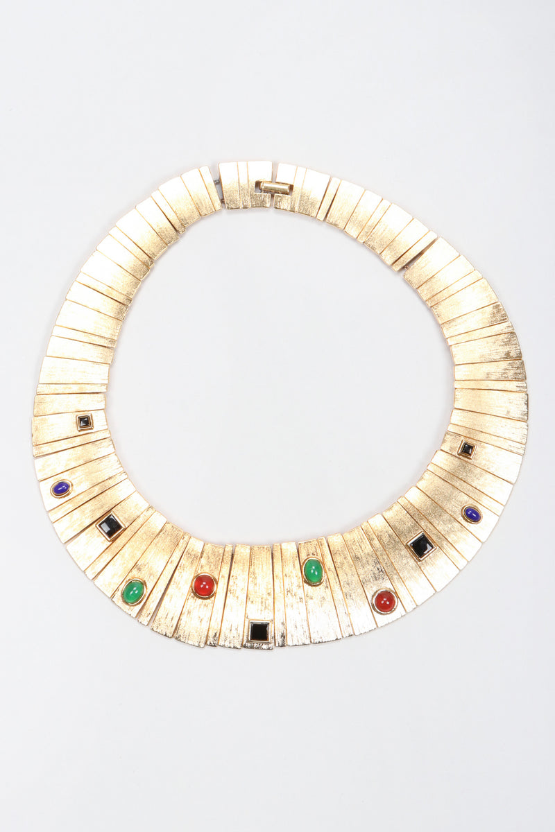 Recess Los Angeles Vintage Egyptian Modernist Brushed Gemstone Sunburst Collar