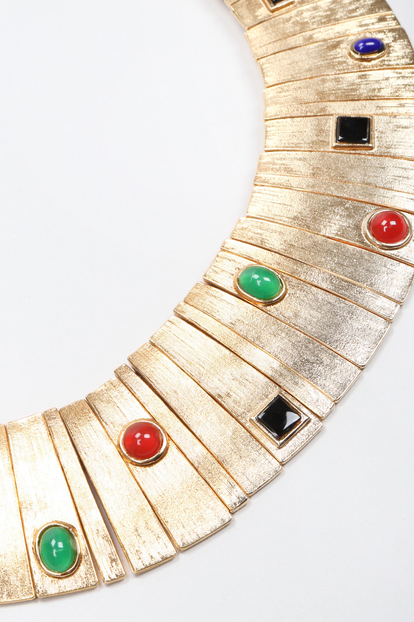 Recess Los Angeles Vintage Egyptian Modernist Brushed Gemstone Sunburst Collar
