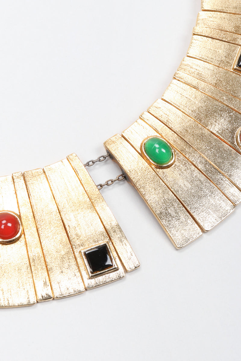 Recess Los Angeles Vintage Egyptian Modernist Brushed Gemstone Sunburst Collar