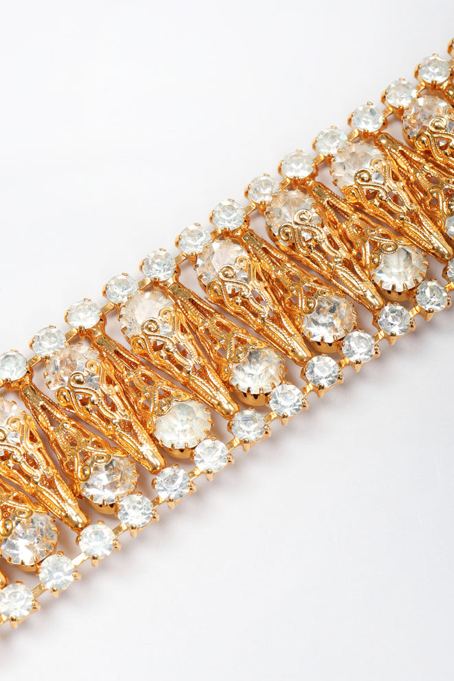 Recess Los Angeles Vintage Crystal Filigree Ice Cream Wide Cuff Bracelet