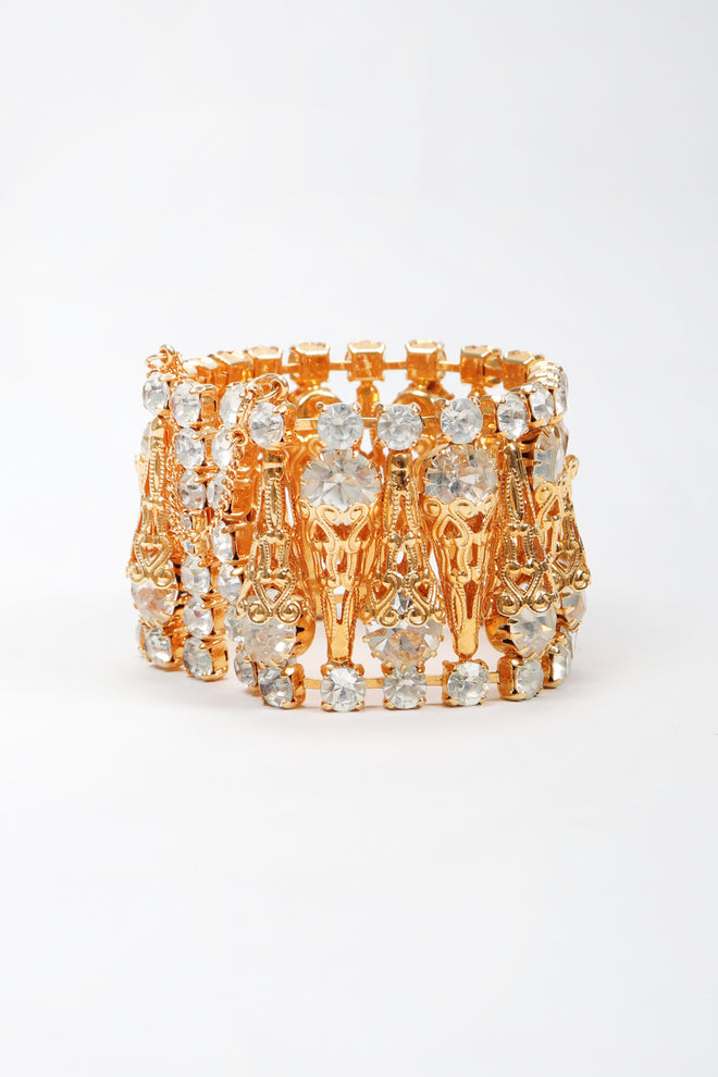 Recess Los Angeles Vintage Crystal Filigree Ice Cream Wide Cuff Bracelet
