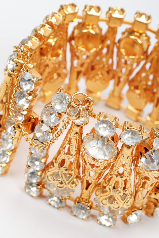 Recess Los Angeles Vintage Crystal Filigree Ice Cream Wide Cuff Bracelet