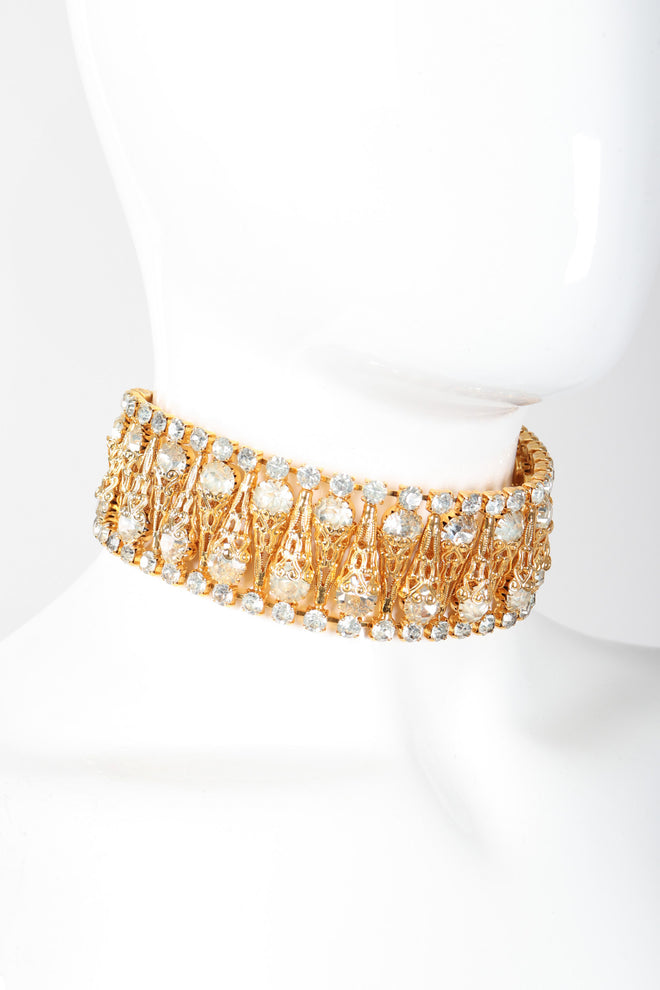 Recess Los Angeles Vintage Crystal Filigree Ice Cream Choker Necklace