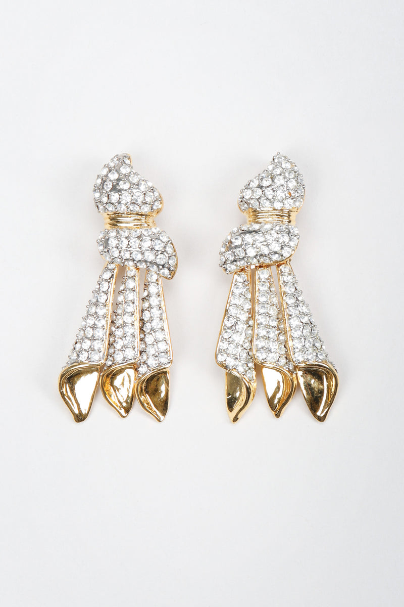 Recess Los Angeles Vintage Crystal Knot Dangle Squid Earrings