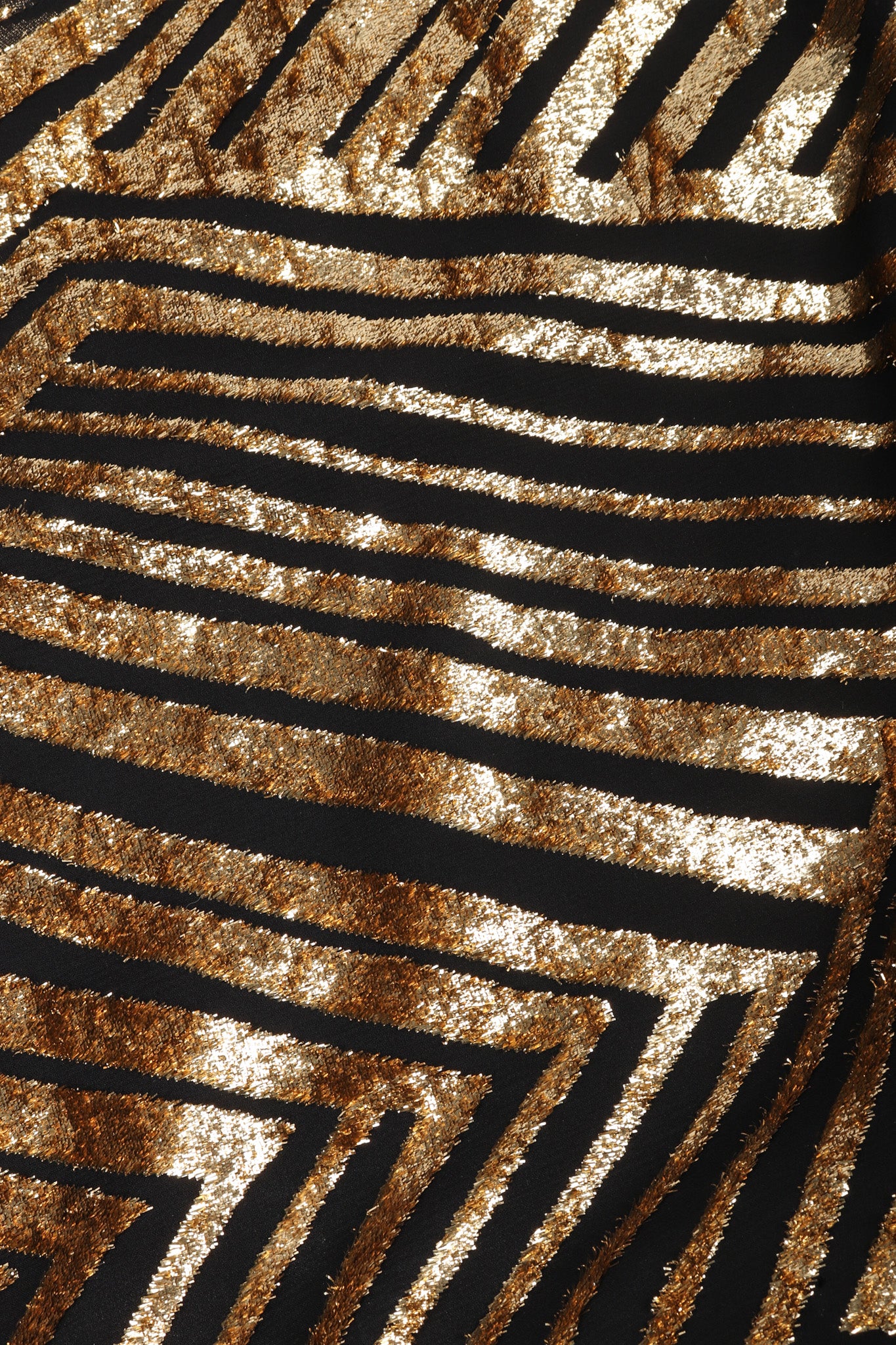 Recess Los Angeles Vintage Deco Gold Velvet Lamé Maxi Slipdress
