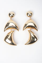 Recess Los Angeles Vintage Gold Sculptural Boomerang Drop Clip On Earrings
