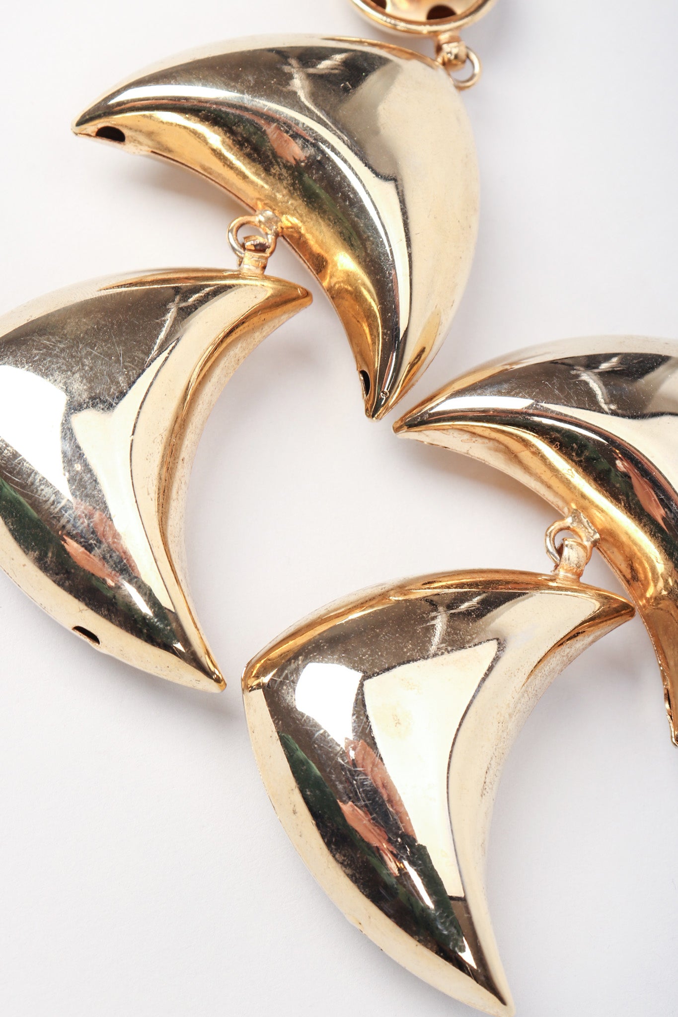 Recess Los Angeles Vintage Gold Sculptural Boomerang Drop Clip On Earrings
