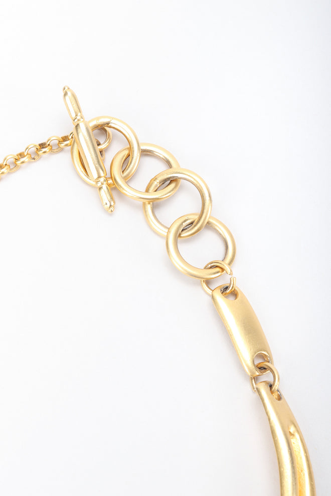 Recess Designer Consignment Vintage Matte Sculpted Collarbone Necklace Los Angeles Resale