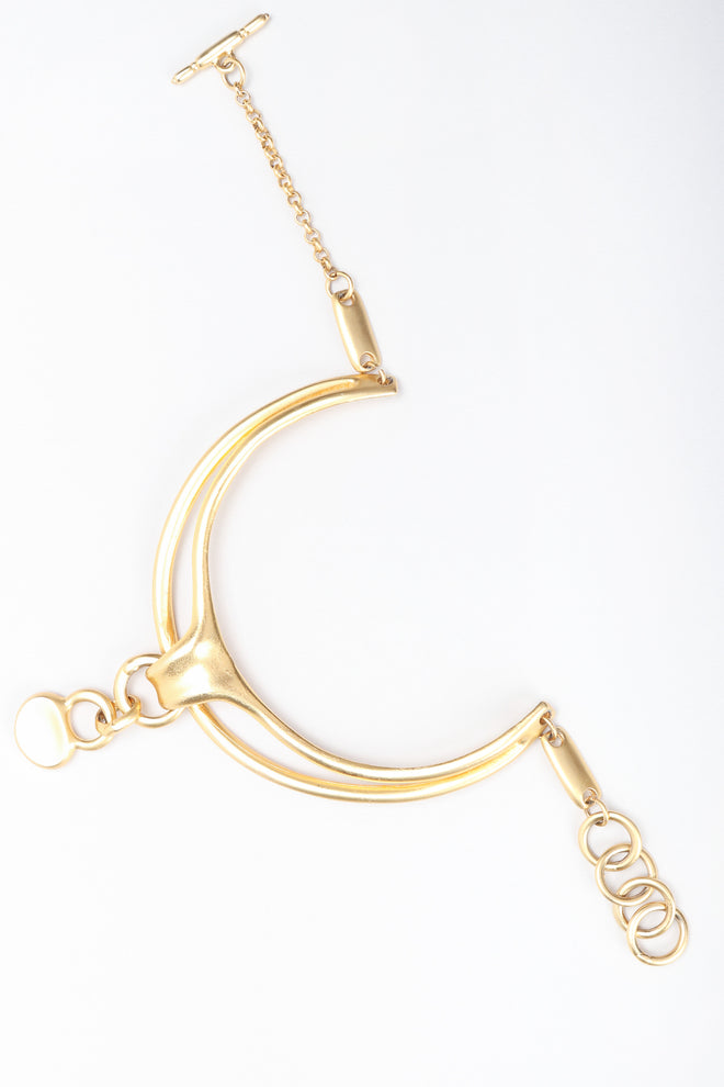 Recess Designer Consignment Vintage Matte Sculpted Collarbone Necklace Los Angeles Resale
