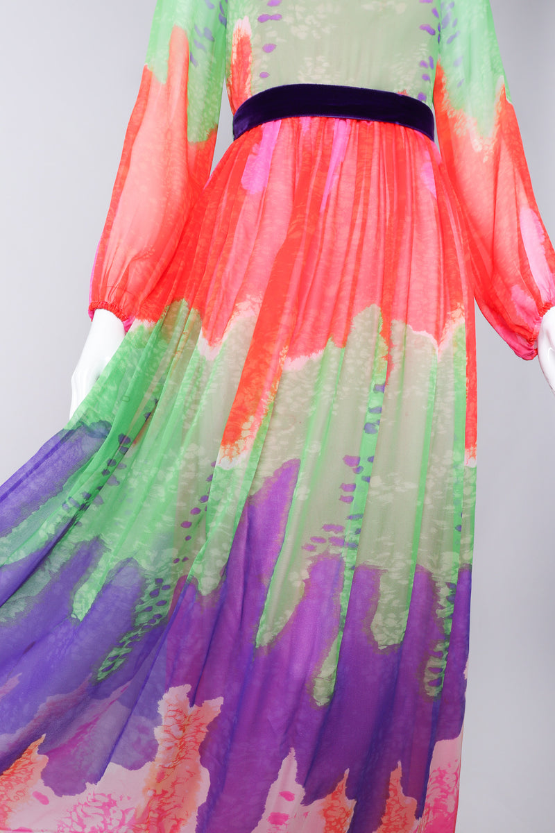 Recess Los Angeles Vintage Ombré Silk Chiffon Neon Brights Slurpee Dress 
