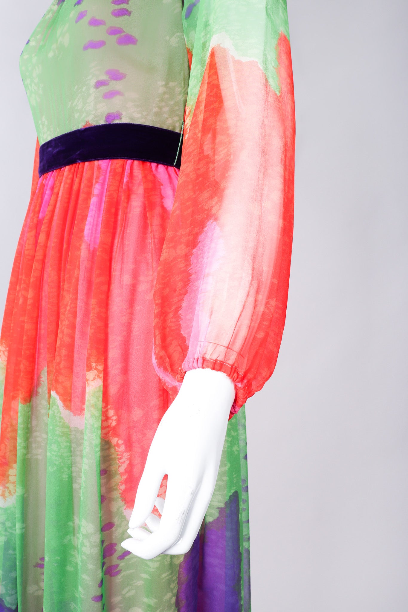 Recess Los Angeles Vintage Ombré Silk Chiffon Neon Brights Slurpee Dress 