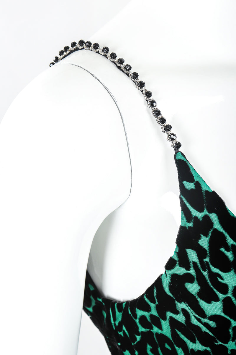 Recess Designer Consignment Vintage Backless Cheetah Silk Velvet Burnout Gown Train Los Angeles Resale