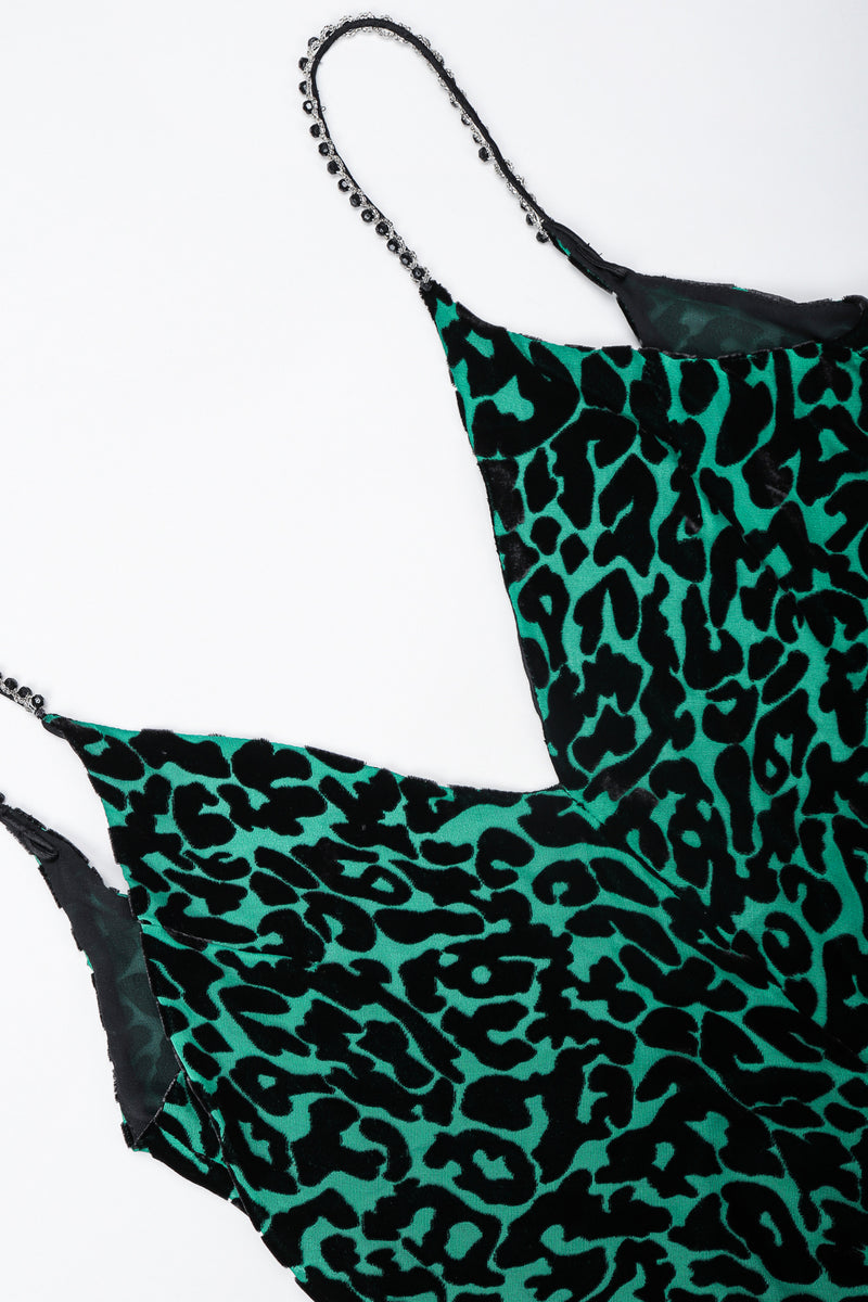 Recess Designer Consignment Vintage Backless Cheetah Silk Velvet Burnout Gown Train Los Angeles Resale
