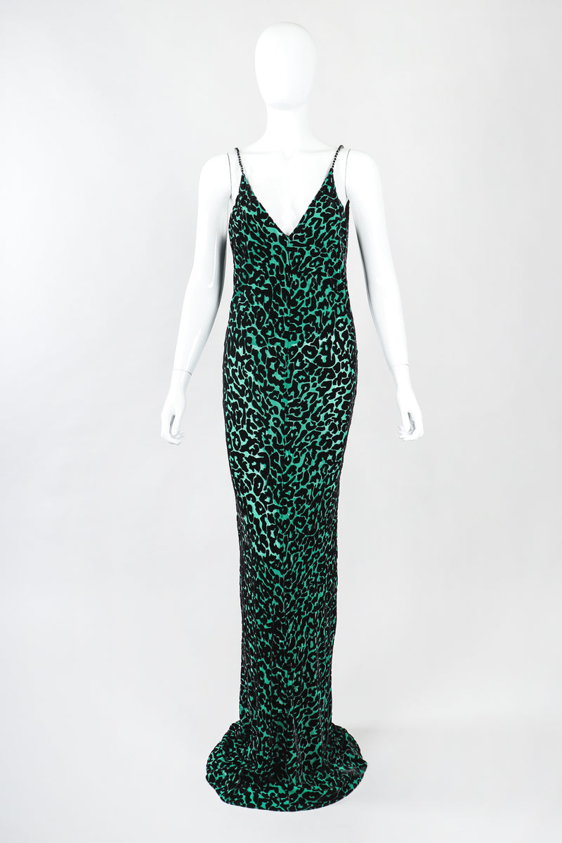 Vintage Backless Cheetah Velvet Burnout Gown Recess Vintage Backless Cheetah Velvet Burnout Gown Recess