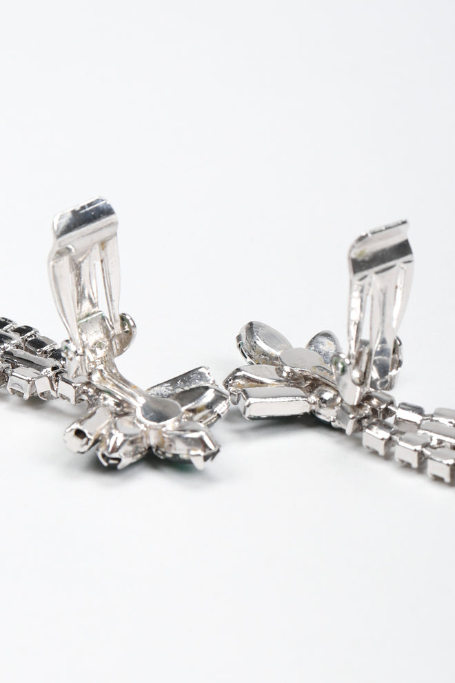 Recess Los Angeles Vintage Crystal Rhinestone Emerald Pointed Drop Earrings