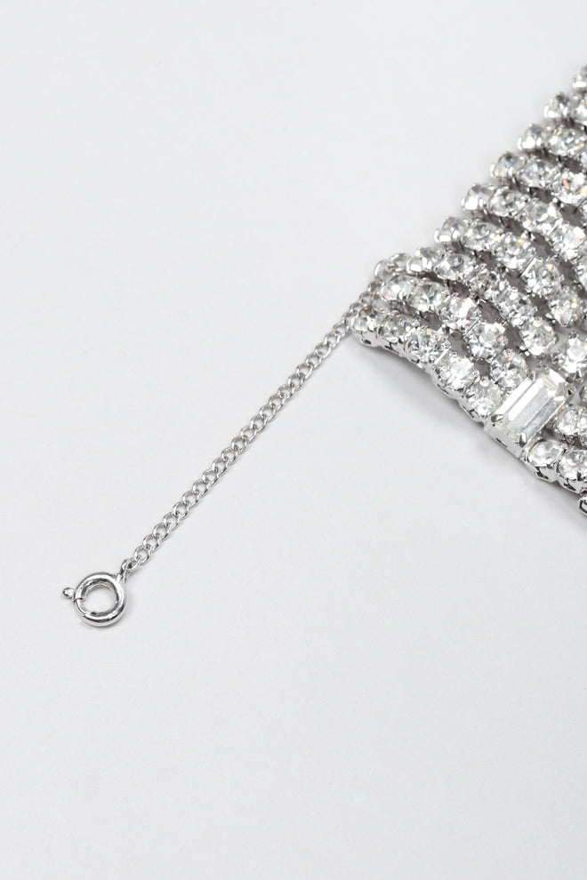 Recess Los Angeles Vintage Wavy Crystal Rhinestone Cuff Bracelet