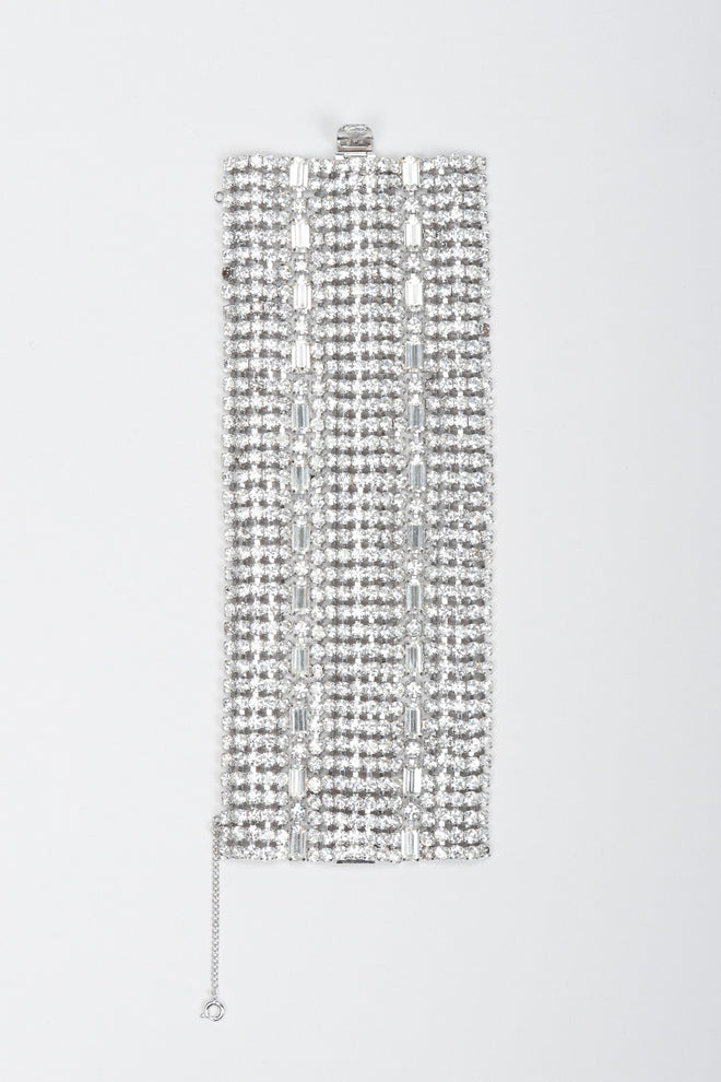 Recess Los Angeles Vintage Wavy Crystal Rhinestone Cuff Bracelet