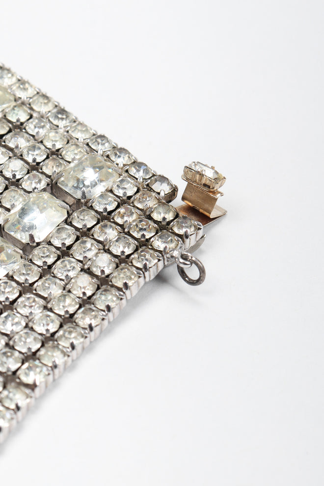 Recess Los Angeles Vintage Wide Crystal Rhinestone Contour Gauntlet Cuff Bracelet