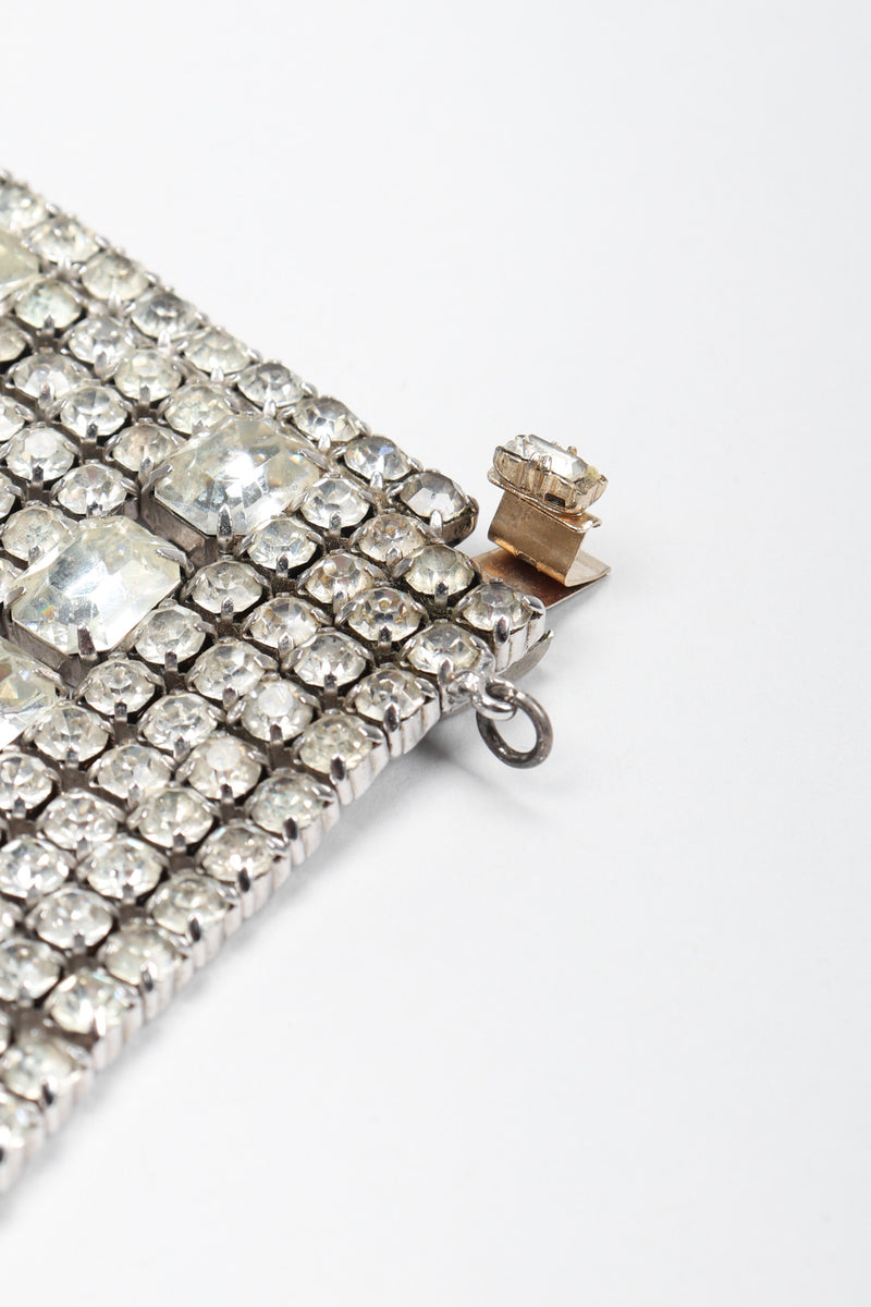 Vintage Wide Crystal Rhinestone Contour Gauntlet Bracelet – Recess
