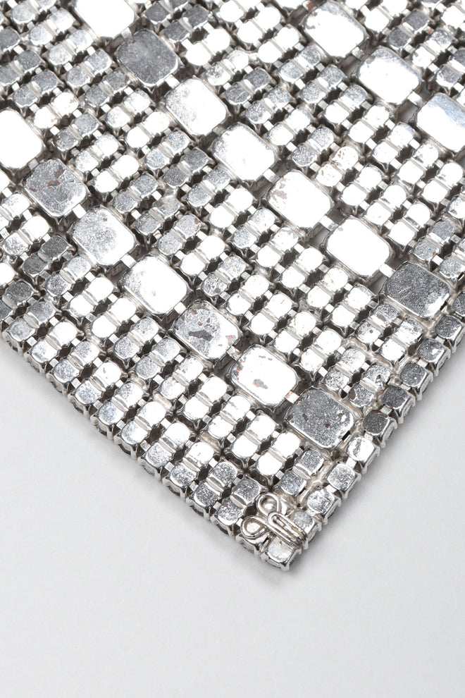 Recess Los Angeles Vintage Wide Crystal Rhinestone Contour Gauntlet Cuff Bracelet