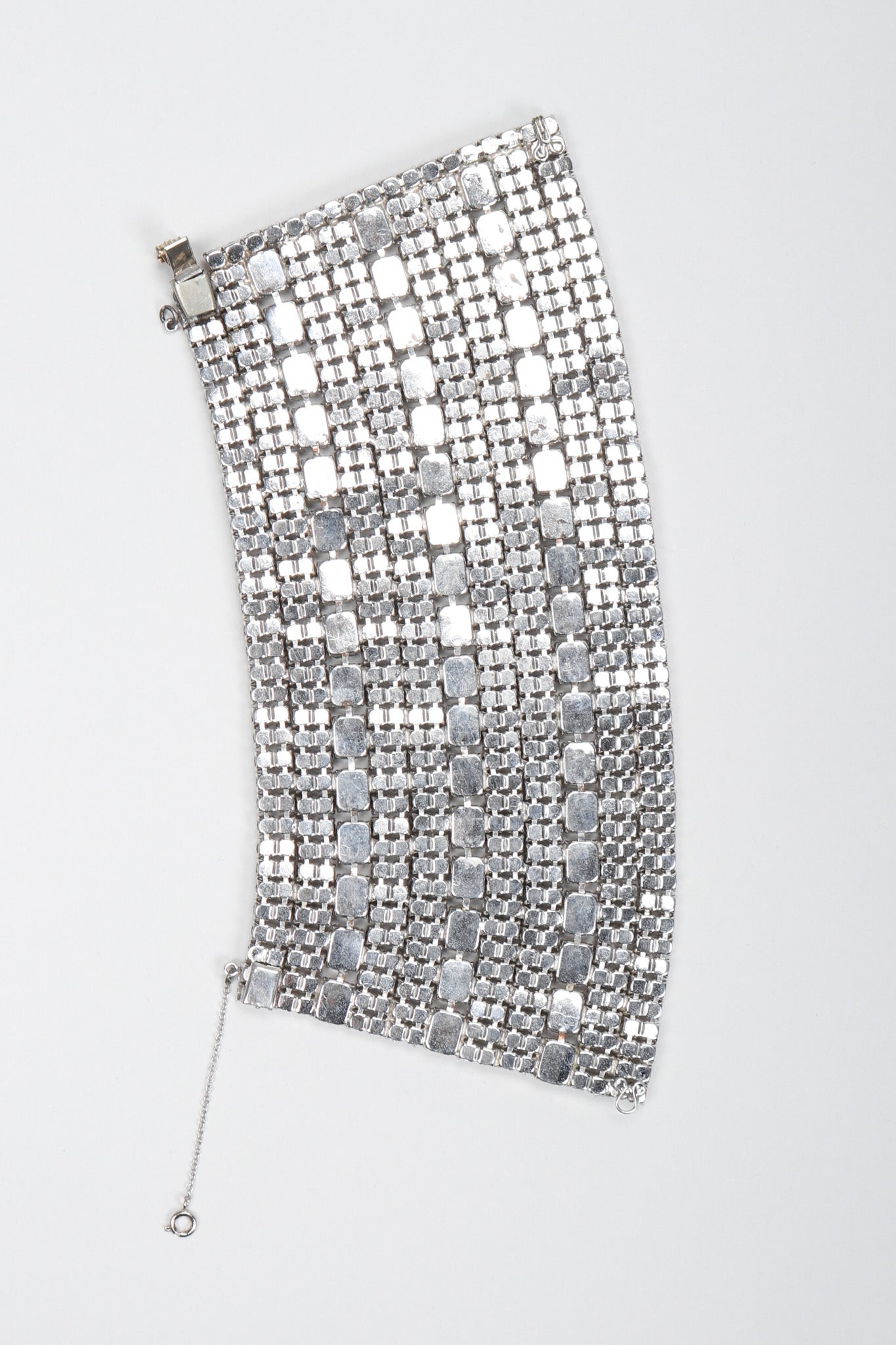 Recess Los Angeles Vintage Wide Crystal Rhinestone Contour Gauntlet Cuff Bracelet