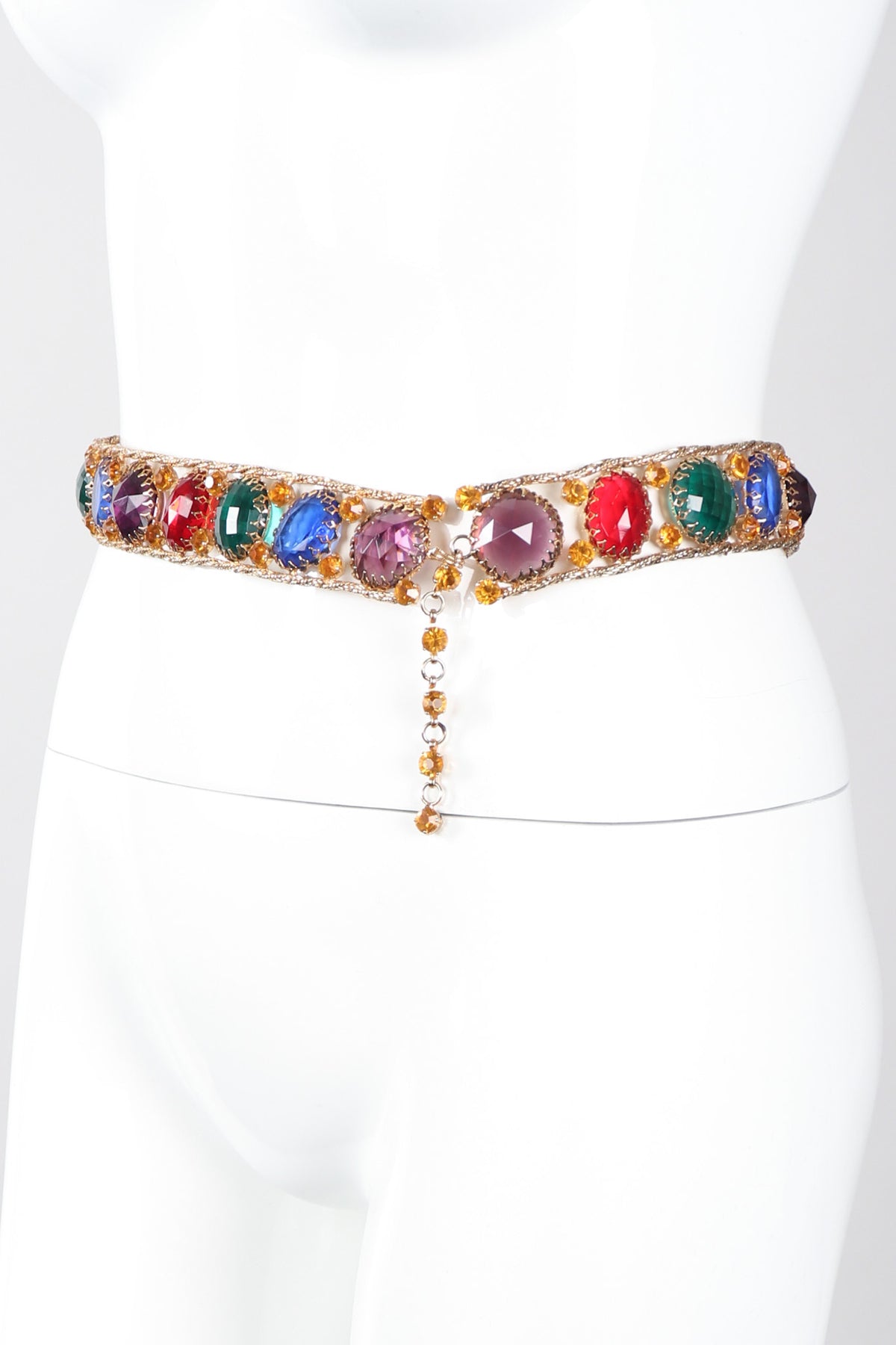 Vintage Multicolor cabochon Stone Rare Mosaic Belt with Bronze Chain Mosaic Belt - Etsy main image 2