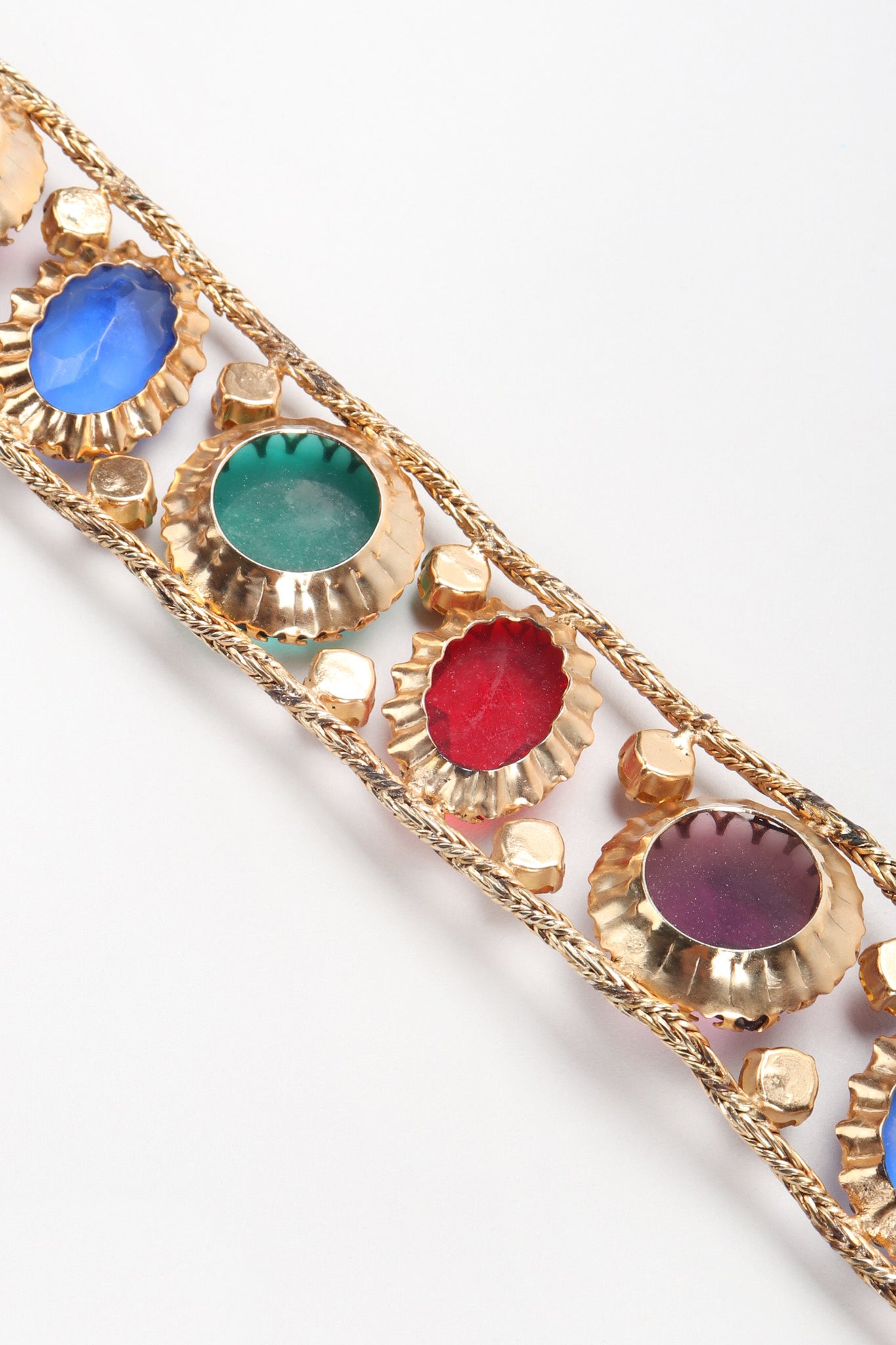 Recess Los Angeles Vintage Rainbow Gemstone Treasure Metal Mesh Belt