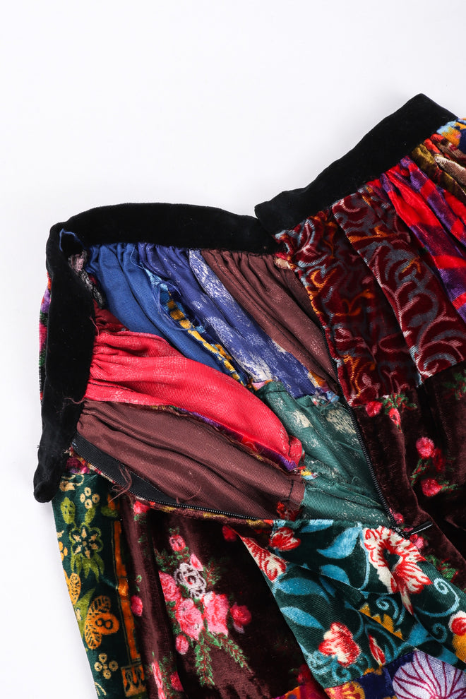Recess Los Angeles Vintage Long Velvet Boho Patchwork Skirt