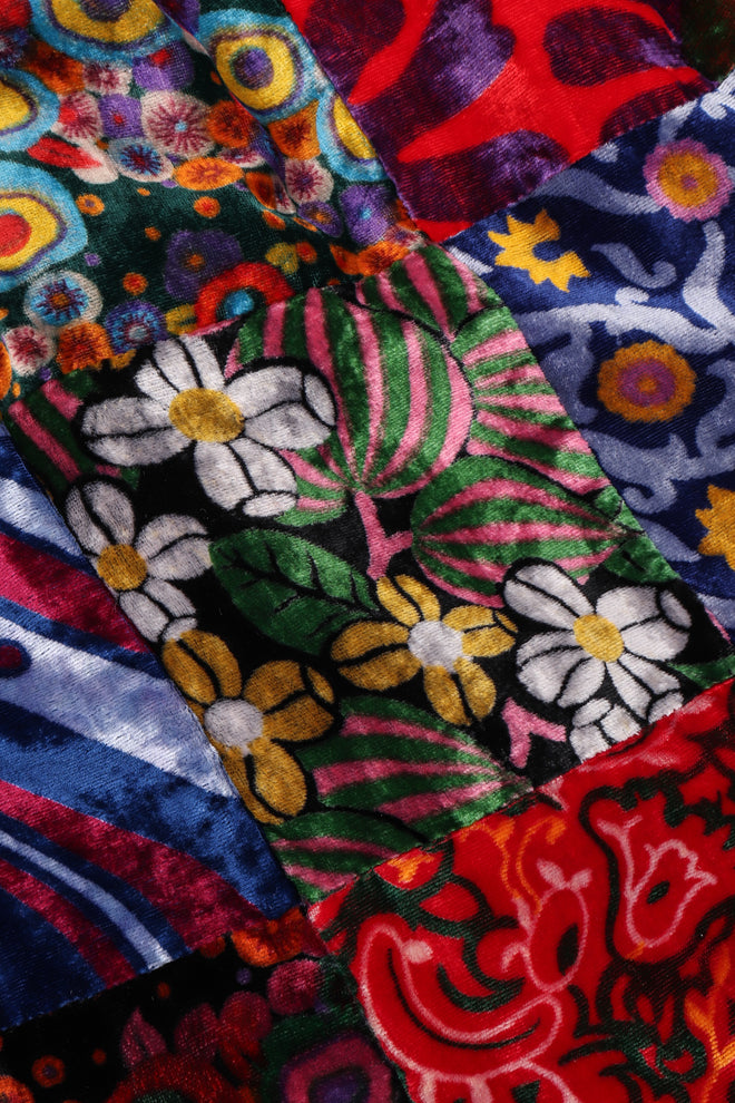 Recess Los Angeles Vintage Long Velvet Boho Patchwork Skirt