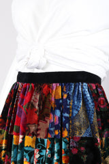 Recess Los Angeles Vintage Long Velvet Boho Patchwork Skirt