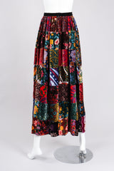 Recess Los Angeles Vintage Long Velvet Boho Patchwork Skirt