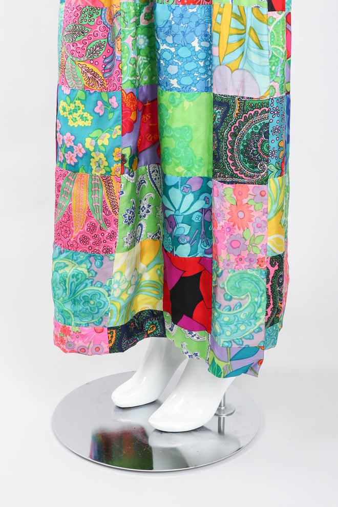 Recess Los Angeles Vintage Silk Patchwork Belted Dress