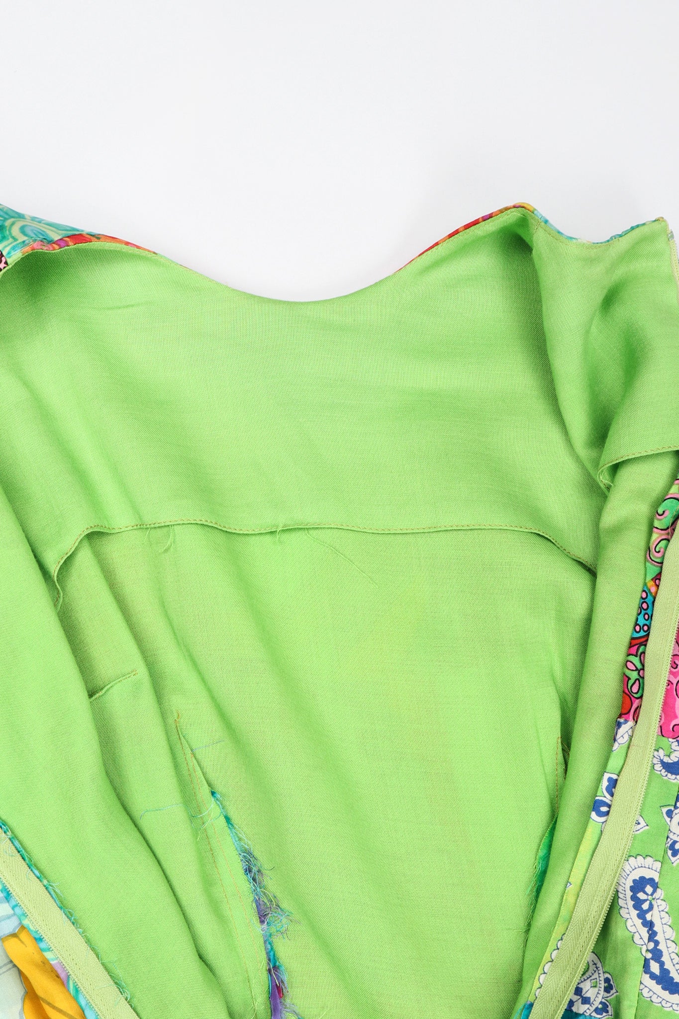 Recess Los Angeles Vintage Silk Patchwork Belted Dress