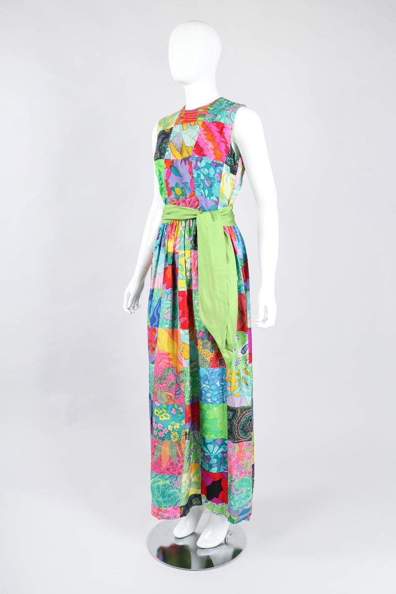 Vintage Silk Patchwork Belted Dress – Recess
