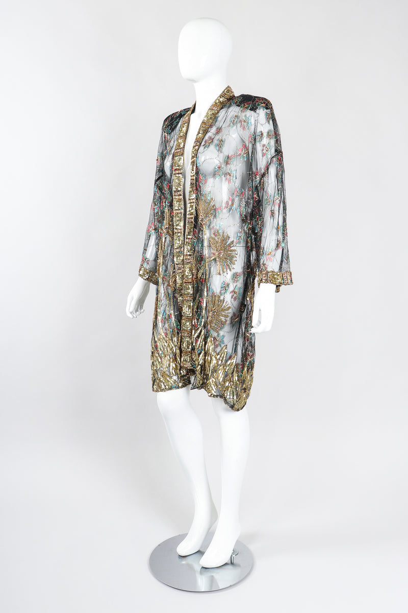 Beaded Duster Embellished Duster Jacket Sequin Duster, Vintage