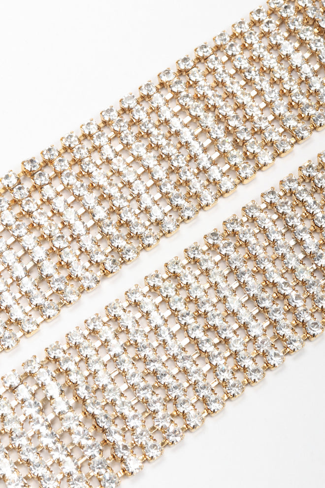Recess Los Angeles Vintage Crystal Rhinestone Straight Frame Buckle Belt