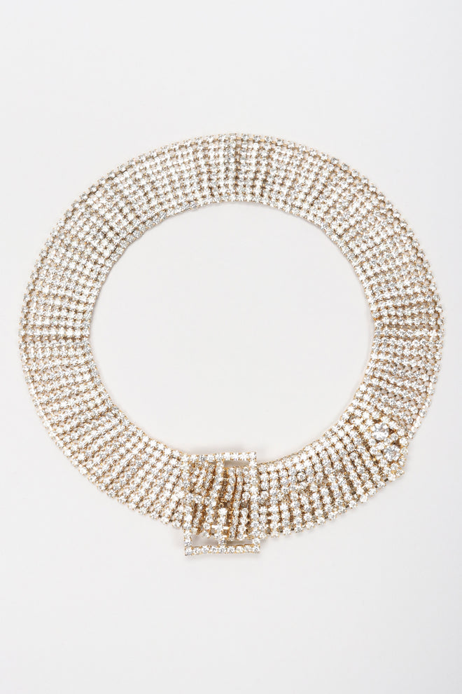 Recess Los Angeles Vintage Crystal Rhinestone Straight Frame Buckle Belt