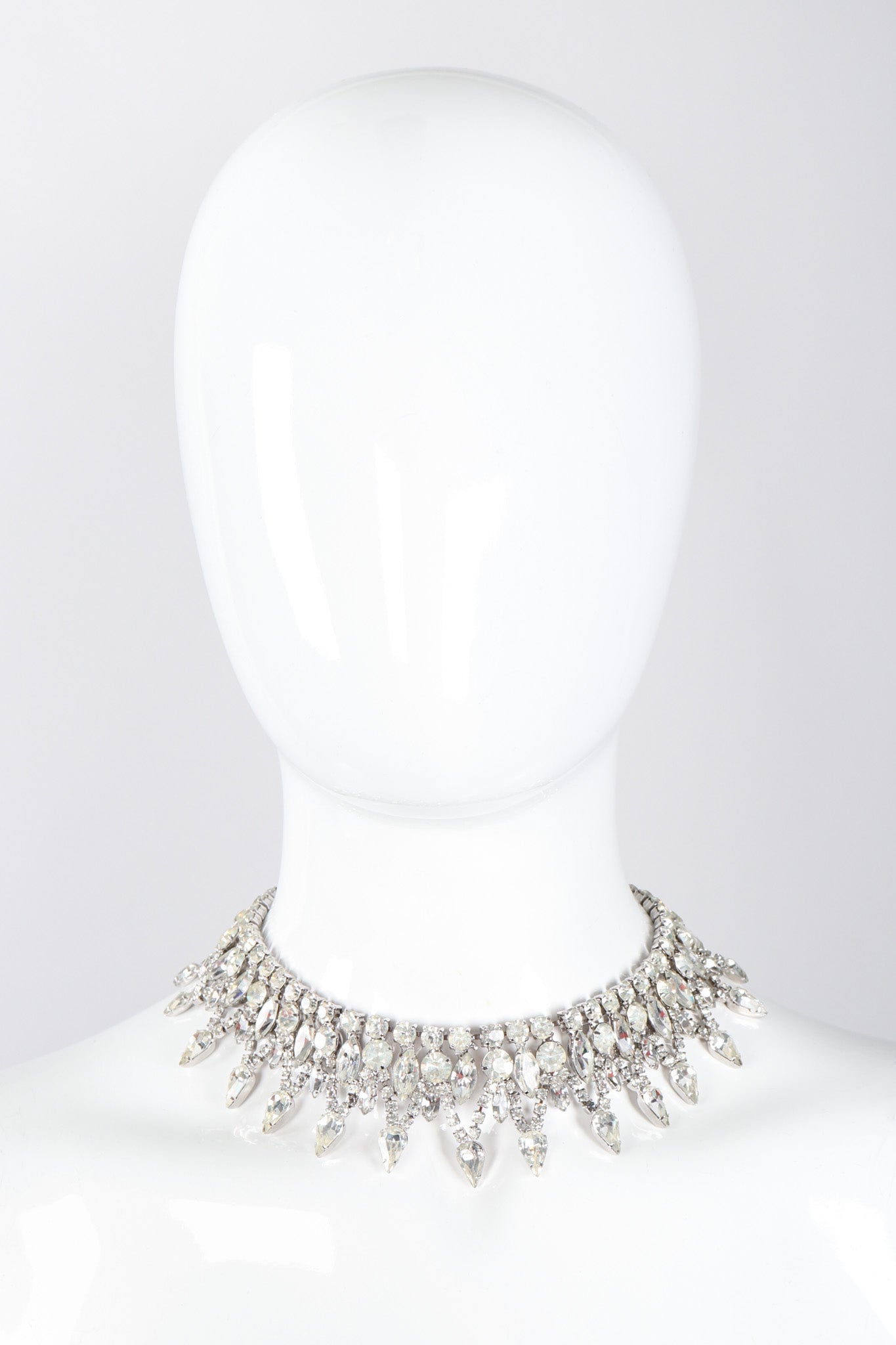 Recess Los Angeles Vintage Deco Pointed Crystal Rhinestone Collar Necklace