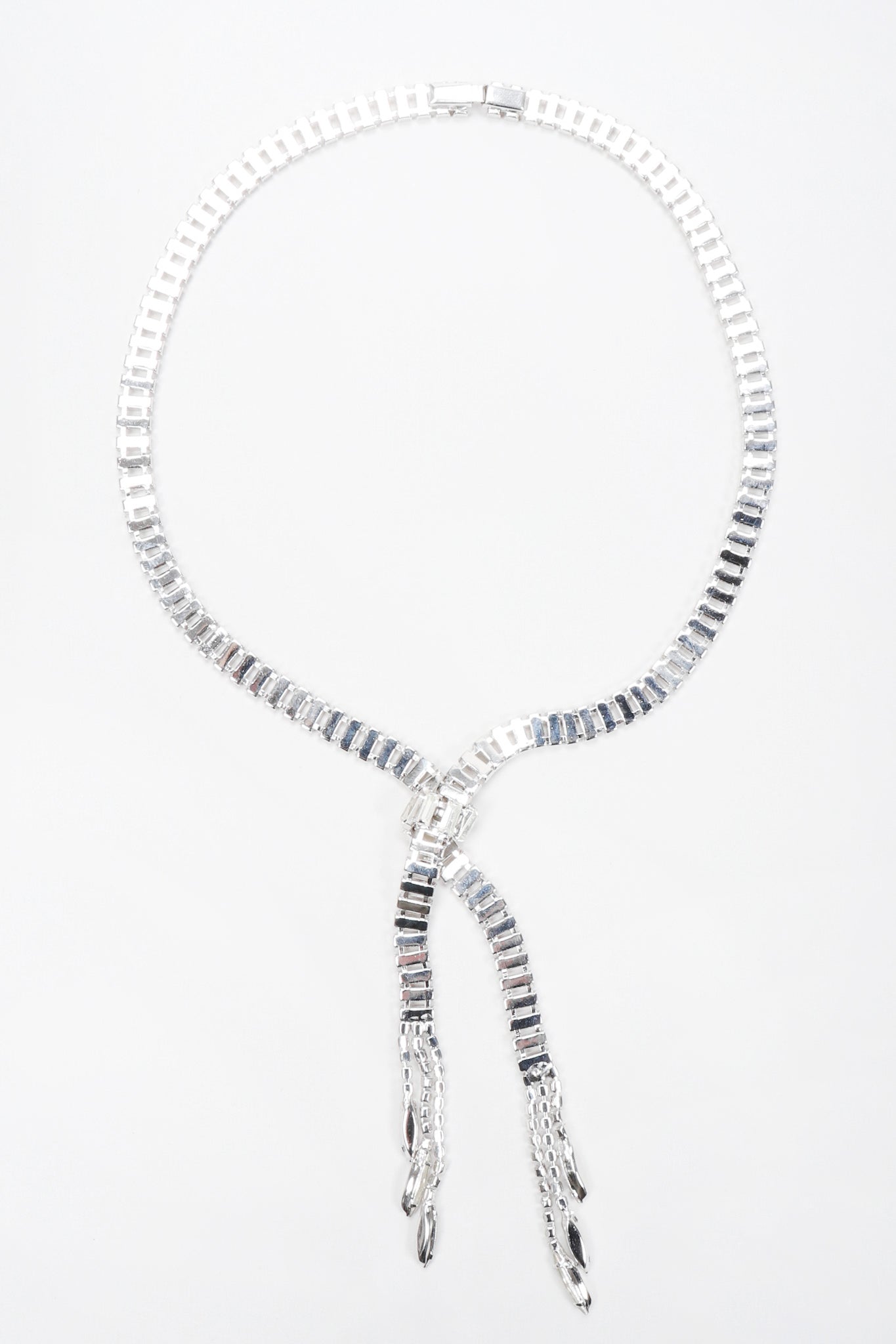 Recess Los Angeles Vintage Crystal Lariat Knot Necklace