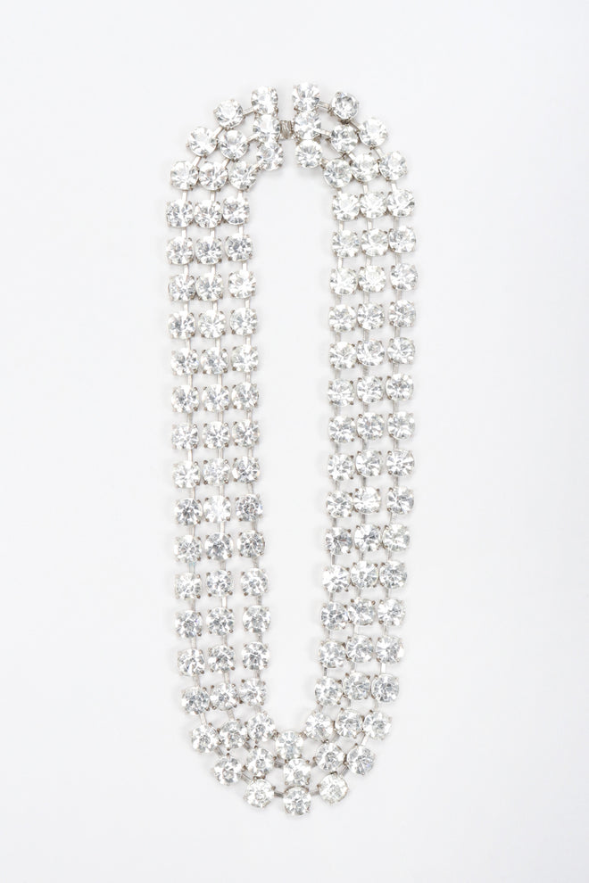 Recess Los Angeles Vintage Triple Strand Rhinestone Crystal Collar Necklace