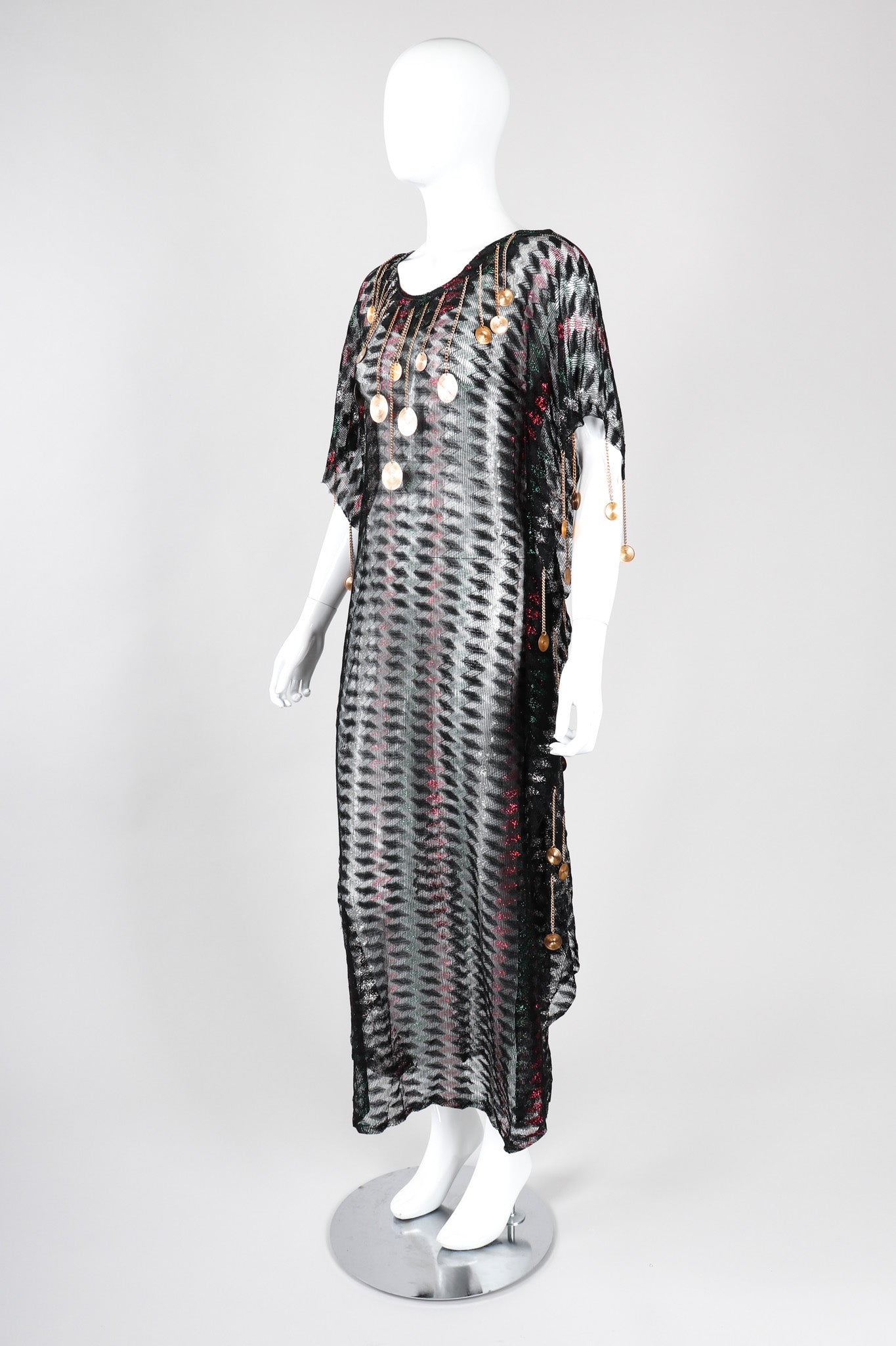 Recess Los Angeles Vintage Metallic Lamé Medallion Gucci Caftan Poncho Tunic