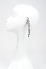 Recess Los Angeles Vintage Crystal Rhinestone Waterfall Ear Cuff Climber Earrings