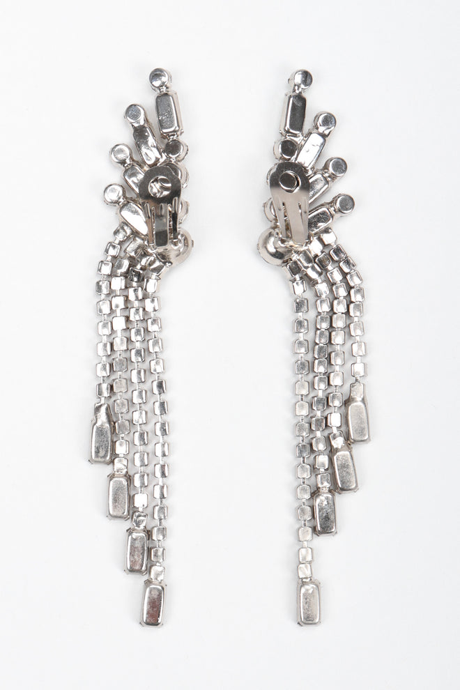 Recess Los Angeles Vintage Crystal Rhinestone Waterfall Ear Cuff Climber Earrings