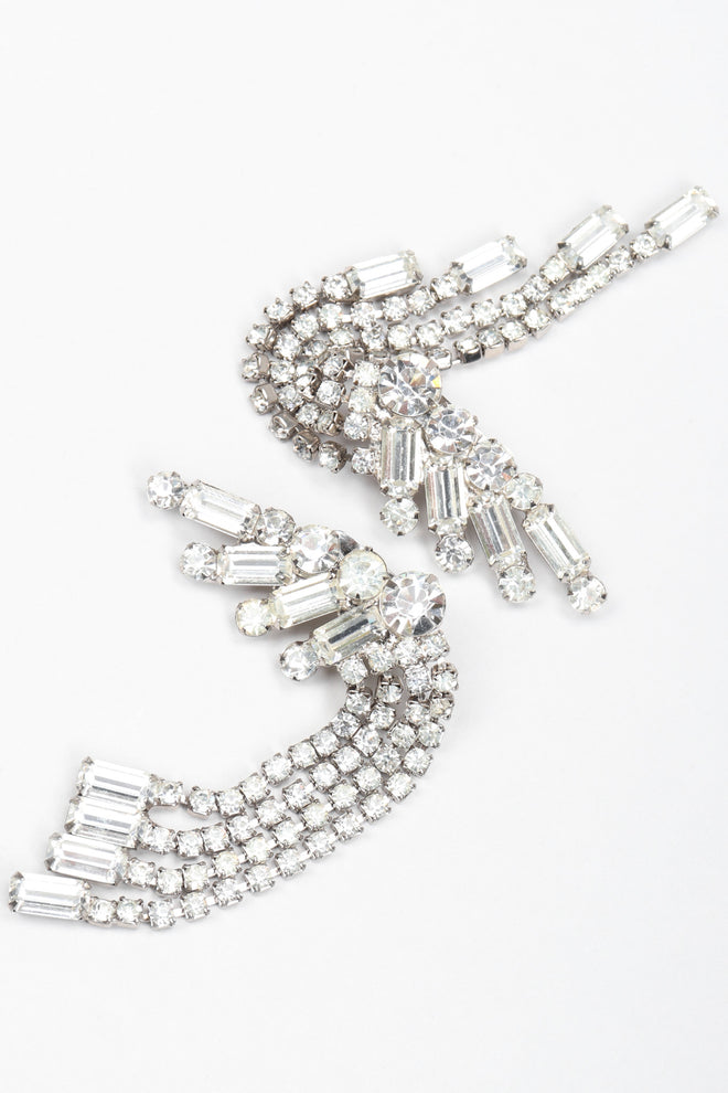 Recess Los Angeles Vintage Crystal Rhinestone Waterfall Ear Cuff Climber Earrings