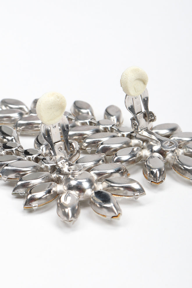 Recess Los Angeles Vintage Crystal Rhinestone Flower Feather Earring