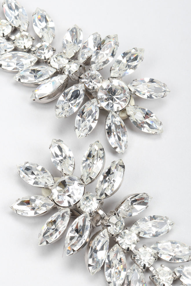 Recess Los Angeles Vintage Crystal Rhinestone Flower Feather Earring