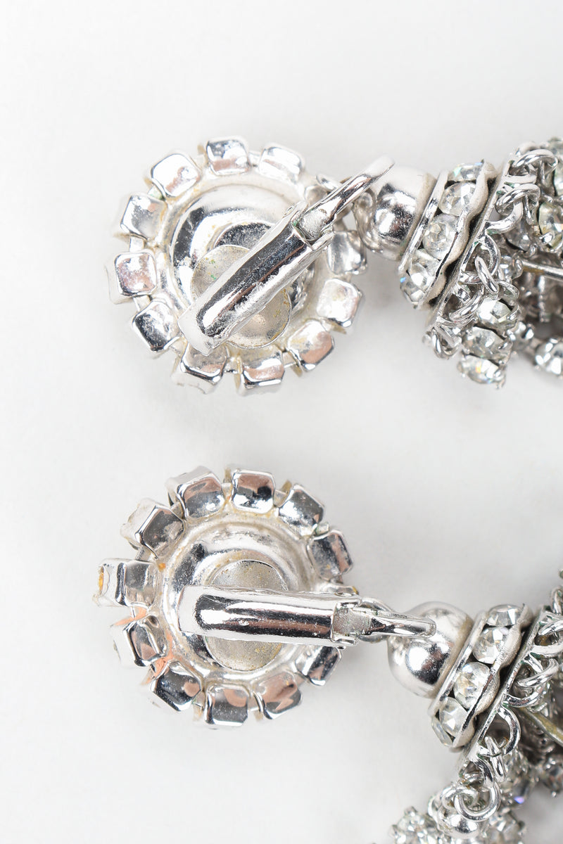 Vintage Rhinestone Crystal Fringe Chandelier Earring Clips