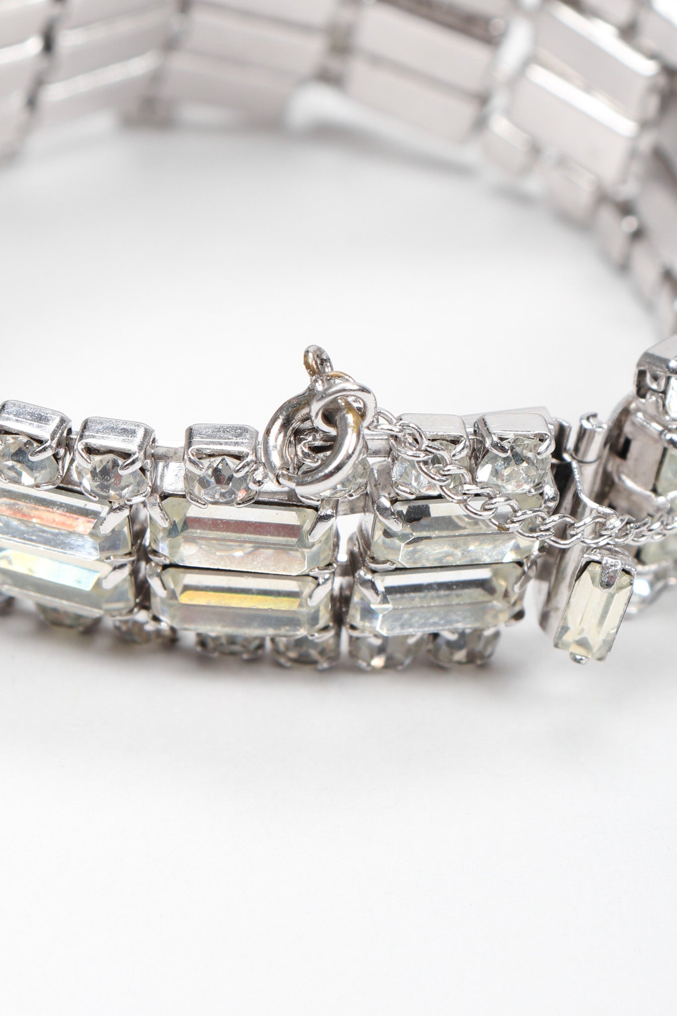 Recess Los Angeles Vintage Art Deco Crystal Baguette Watch Bracelet