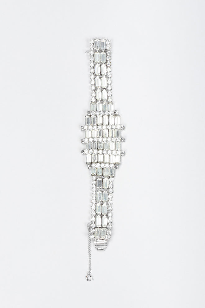 Recess Los Angeles Vintage Art Deco Crystal Baguette Watch Bracelet